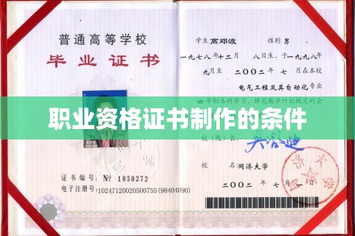 梅列职业资格证书制作的条件
