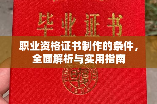 梅列职业资格证书制作的条件，全面解析与实用指南
